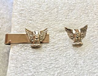 Vintage 1964 Eagle Scout Sterling Silver Award Lapel Pin,  Silver Tie Clip