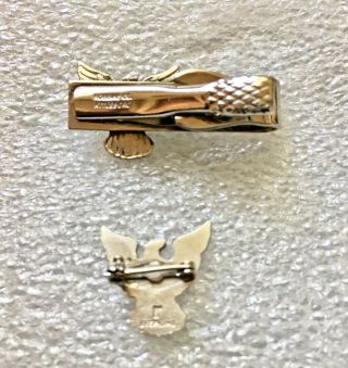 Vintage 1964 Eagle Scout Sterling Silver Award Lapel Pin,  Silver Tie Clip 2
