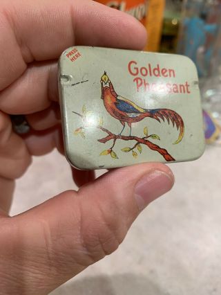 Vintage Golden Pheasant Condom Tin Prophylactic Advertising Rubber Sex Atlanta 3