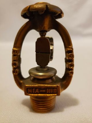 Vintage Antique 1909 Niagara Hibbard Model B Brass Upright Fire Sprinkler Head