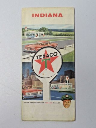 Vintage 1964 Indiana Folded Highway Map Texaco