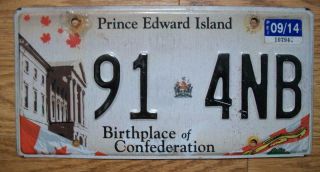 2014 Prince Edward Island Canada License Plate 914nb Birthplace Of Confederation