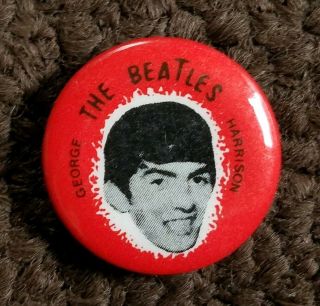 Vintage - The Beatles George Harrison Concert Music Pinback Button Pin