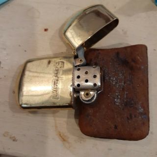 VINTAGE BRASS NO.  5 TRENCH LIGHTER with case 3