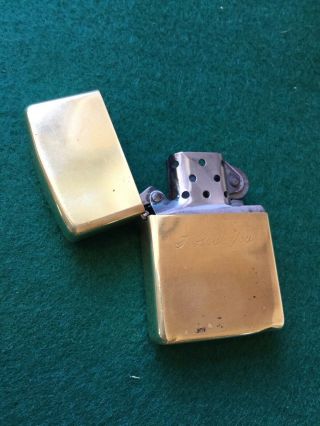 Vintage Zippo Lighter - Solid Brass with Jeweler Engraving April,  1993 3