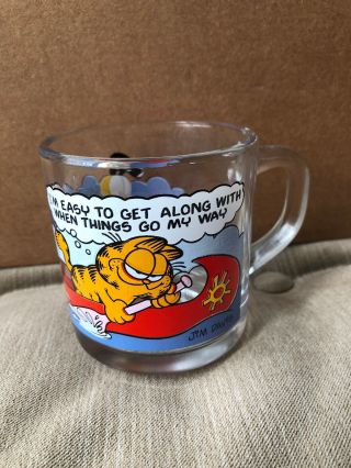Vintage 1978 Mcdonalds Garfield Jim Davis Comic Book Glass Coffee Mug