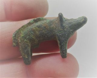 British Found Circa 100bc - 100ad Ancient Celtic Bronze Boar Mount