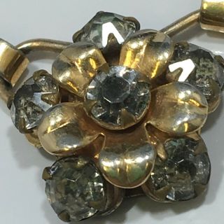 Vintage Barclay 1/20 12KT Gold Filled Rhinestone Flower Necklace 2