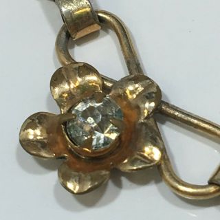 Vintage Barclay 1/20 12KT Gold Filled Rhinestone Flower Necklace 3