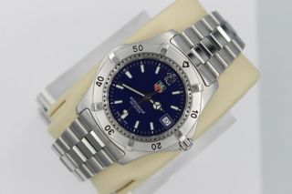 Tag Heuer 2000 Series Classic Professional Wk1113 Watch Men Blue Crystal 8 "