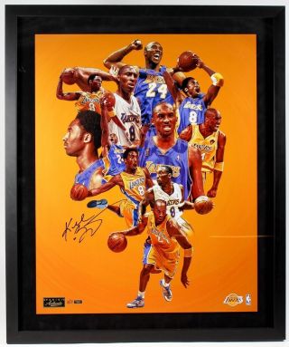 Kobe Bryant Autographed 24 X 30 Framed " Greatness " Photograph Le 24 Panini