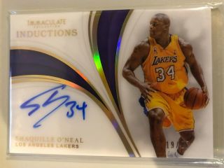2018 - 19 Immaculate Shaquille O’neal Acetate Clear On Card Auto Lakers 19/25