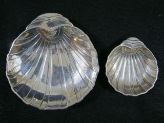 (2) Vintage Sterling Silver Clam Shell Shaped Trays