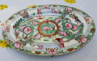 Vtg Qianlong,  Da Qing Famille Rose Medallion Oval Platter Chinese 60 