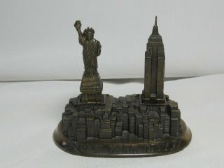 Vintage Metal York City Souvenir Statue Of Liberty Empire State Building Ex