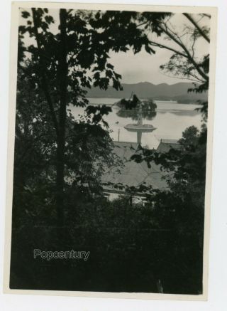 Pre Ww2 Vintage 1932 Photograph China Hang Chow West Lake Sharp Photo Hangzhou