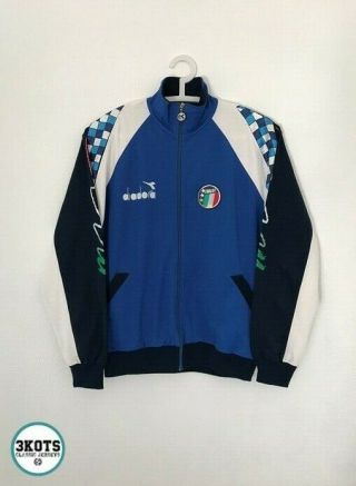 Italy 1990 World Cup Training Football Track Top Xl Mens Vintage Soccer Jacket