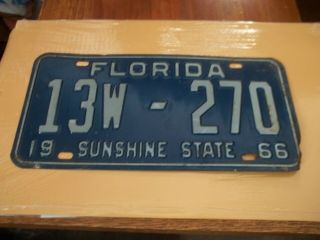 Florida 1966 License Plate