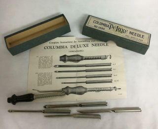 Vintage Columbia Deluxe Needle No 1690 Box W Instructions