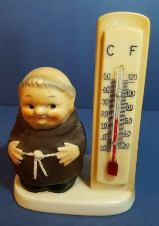 Vintage Goebel Friar Tuck Thermometer Kf 56,  Red Indicator,  Tmk 3