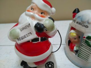 Vintage Christmas Mid Century Retro Santa And Elf In Igloo Salt & Pepper Shakers 3