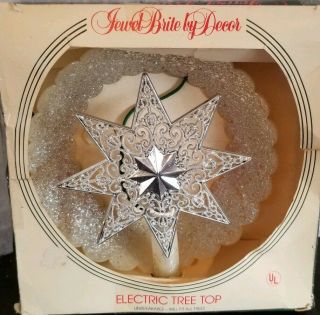 Vintage Jewel Brite By Decor Star Electric Christmas Tree Topper