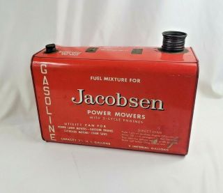 Vintage Jacobsen Power Mowers Metal Gas Gasoline Can - 1940 