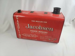 Vintage Jacobsen Power Mowers Metal Gas Gasoline Can - 1940 ' s - 2 1/2 Gallon 2