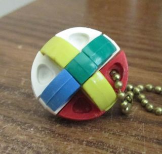Vintage Sphere Plastic Keychain Puzzle Made By Bell In Great Britain