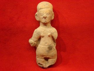 Ancient Pre Columbian Clay Figure.  La Tolita Culture Authentic 600 Bc - 200 A D