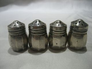 Vintage Set Of 4 Sterling Silver Mini Salt Shakers Marked V.  L.  Vincent Lollo