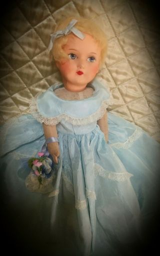 Antique 14 Inch Composition Cloth Doll