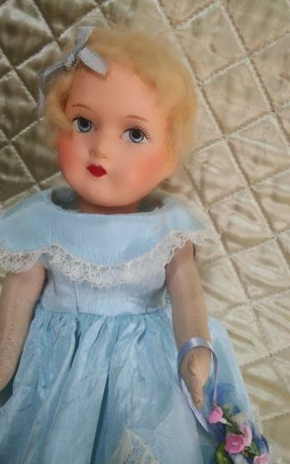 Antique 14 inch composition cloth doll 2