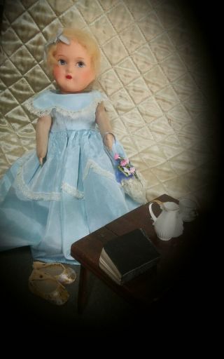 Antique 14 inch composition cloth doll 3