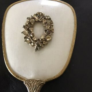 Vintage Gold Tone Handheld Mirror