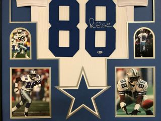 FRAMED DALLAS COWBOYS MICHAEL IRVIN AUTOGRAPHED SIGNED JERSEY BAS 2