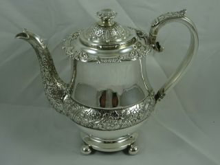 LARGE GEORGE IV solid silver COFFEE POT,  1817,  859gm 3