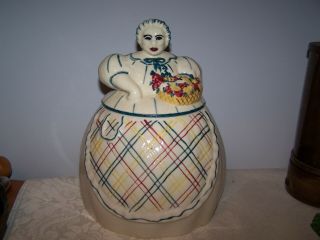 Vintage 1942 Abingdon U.  S.  A.  Pottery Cookie Jar - Little Old Lady 471