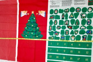 Vintage Cranston Christmas Advent Calendar Fabric Panel Sculpture Christmas