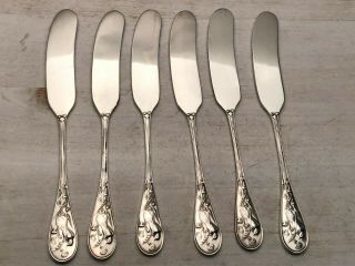 Audubon By Tiffany Sterling Silver Set Of 6 Flat Butter Spreaders 6 "