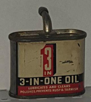 Vintage 3 In One 1 Oz.  Oil Can Oiler Lead Top