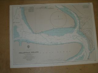 Vintage Admiralty Chart 2153 Malacca Strait - Pelabuhan Kelang 1980 Edition