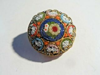 Vintage Micro Mosaic Brooch Made In Italy.