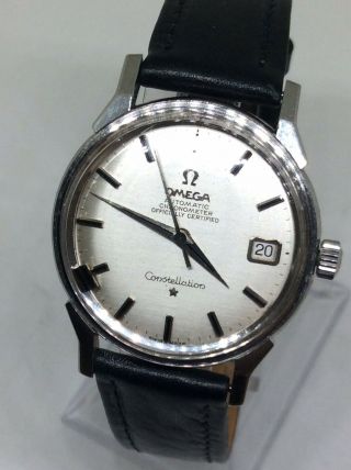Mens Steel Omega Automatic Chronometer Constellation Date Watch Vintage Cal 561