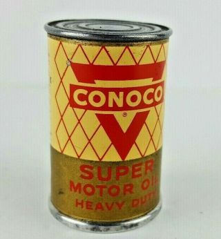 Rare Vtg Conoco Heavy Duty Oil Can Lighter Brownie Continental Okla