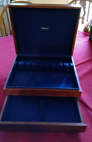 Vintage Silverware Flatware Chest Case Box W Drawer Smaller Wood Wooden Dovetail