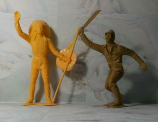 Vintage Louis Marx Chief & Japanese Soldier Plastic Figures