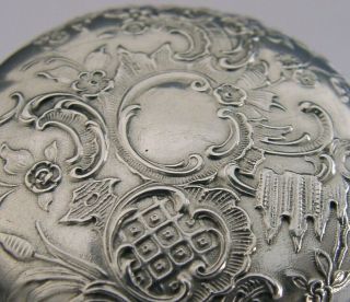 Victorian Sterling Silver Snuff Or Pill Box 1894 Antique
