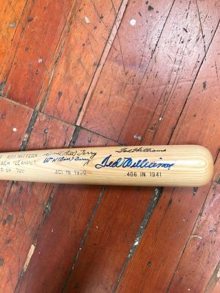 Ted Williams And Bill Terry “last.  400 Hitters” Signed Commemorative Bat Psa