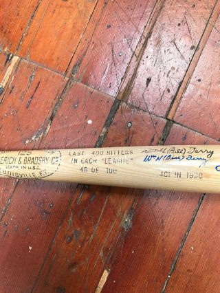 Ted Williams and Bill Terry “Last.  400 Hitters” Signed Commemorative Bat PSA 2